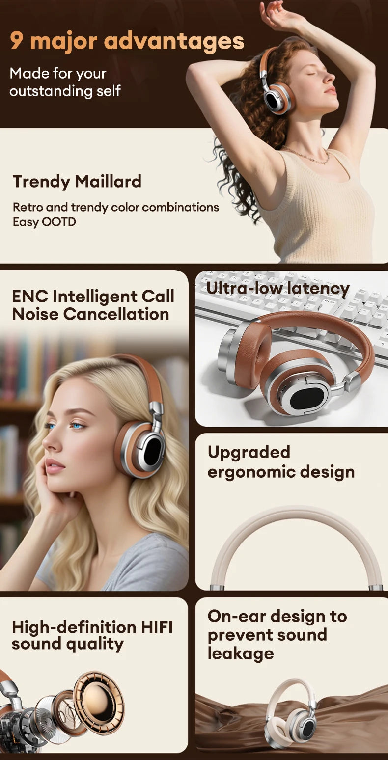 Lenovo LE602 Bluetooth 6.0 Earphones HD Call ENC Noise Reduction Headset HiFi Sound Wireless Ultra Low Latency Gaming Headphones
