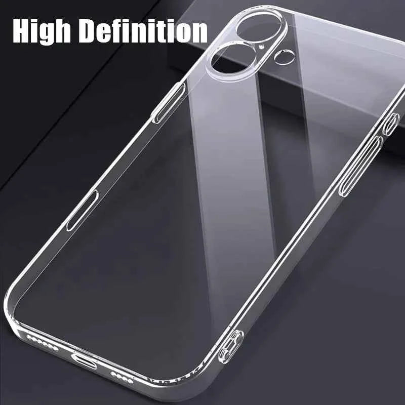 Clear Silicone Phone Case For iPhone 17 16 Pro Max 17 Air 16E Soft Back Cover For iPhone 15 14 11 12 13 Pro Max Mini Plus Case