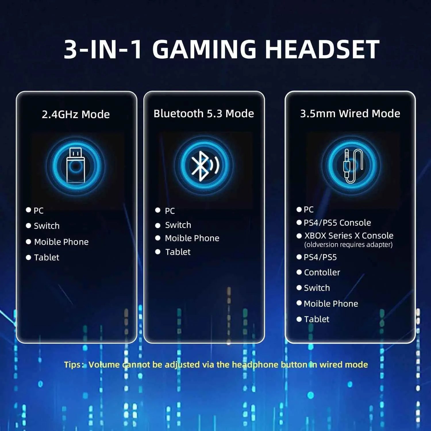 ATTACK SHARK L80PRO Wireless Gaming Headset Lightseed Tech- Built-in&Detachable Dual Microphone-Lightweight Headphone-Tri-Mode