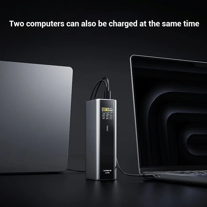 CUKTECH No.15 Power Bank Ultra 20000mAh PB200U 165W 2-Ports Input Portable Screen Display For Macbook iPhone 15 Xiaomi 14 Pro