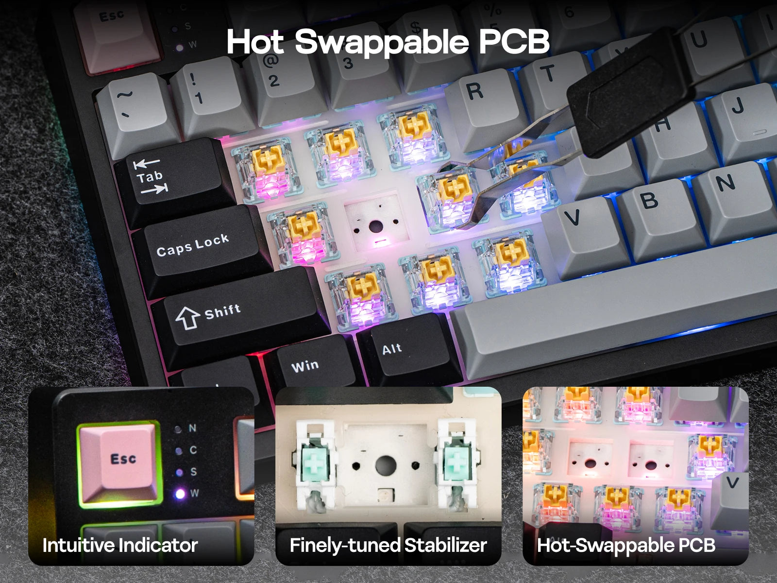 EPOMAKER TH108 PRO 100% Gasket-Mounted Tri-Mode Wireless Mechanical Keyboard RGB Backlight with TFT Smart Display & Knob