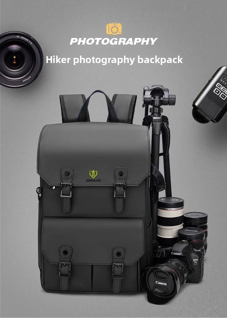 Camera bag - Large capacity double-shoulder photography bag - Camera backpack - Travel and outdoor photography bag