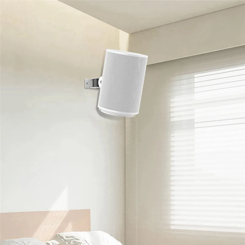 Wall Mount Bracket for Sonos Era 100, Wireless Speaker Space Saving Smart Home Metal Wall Stand Holder, White&A22K