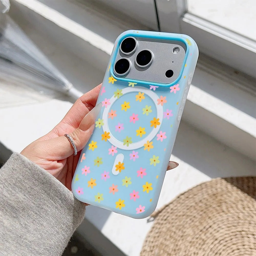 Phone Case - Pastel Color Floral Pattern 2026 New Style Jelly Phone Case for iPhone 17 Pro Max/16 Pro/15/14 Plus