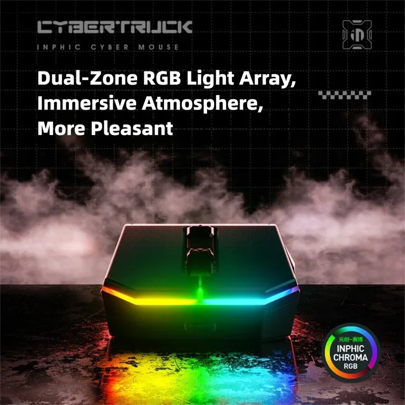 INPHIC YuanChuang-Cyber Three Mode Game Mouse 12800DPI RGB Light Effect Bluetooth Wireless Mouse