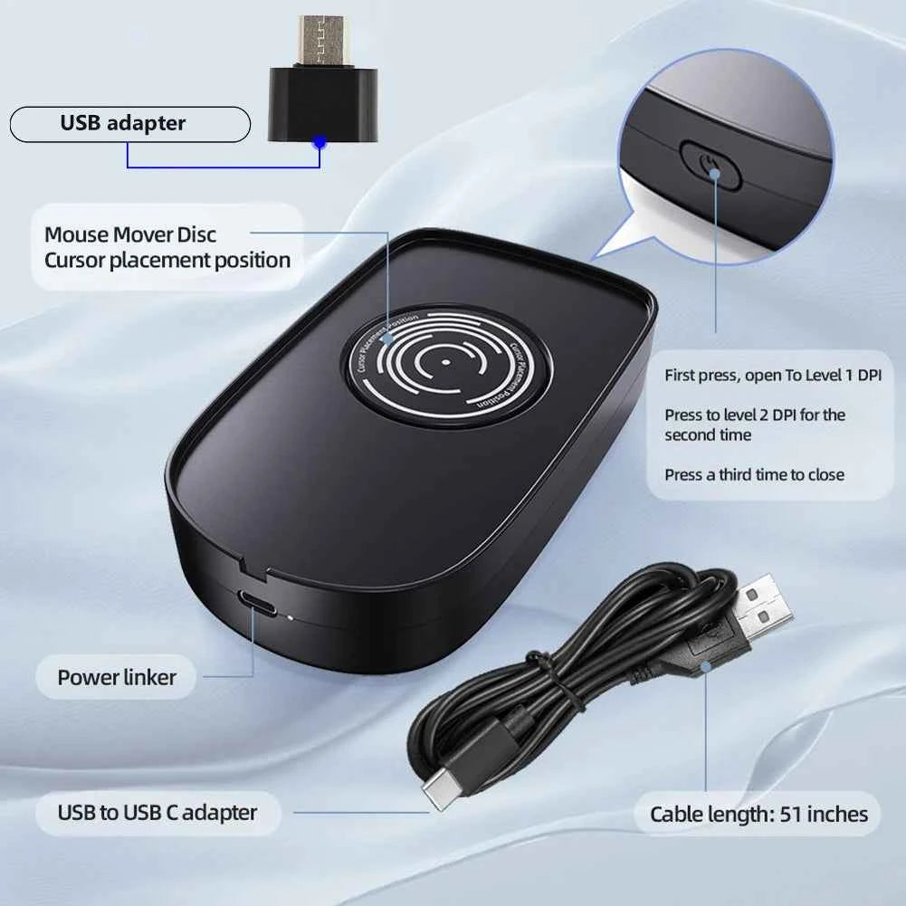 USB Mouse Jiggler Automatic Movement To Prevent Computer Lock Screen With ON/OFF Switch Virtual Mouse Mover For Keeps PC Active