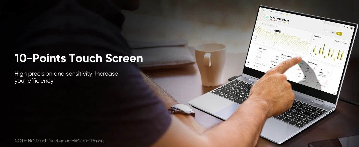 Dopesplay 14.1Inch Portable Monitor Lapdock Built-in 50000mAh Battery 10-Points Touchscreen 1080P HDR IPS Second Screen extender