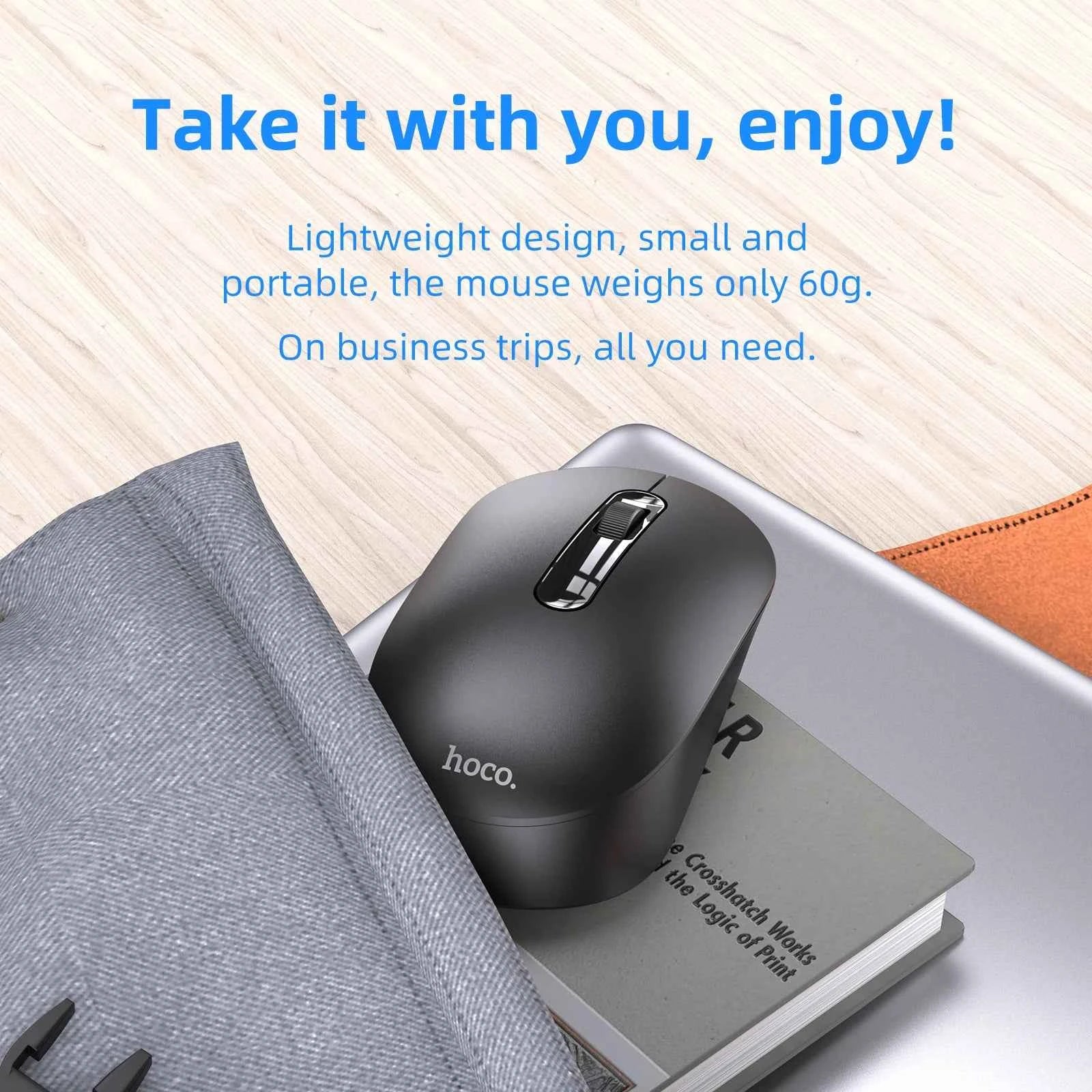 Hoco Portable Wireless Mouse 1200 DPI Silent Mouse For PC Computer/Laptop 2.4GHz Noiseless USB Wireless ABS Mice For Home Office