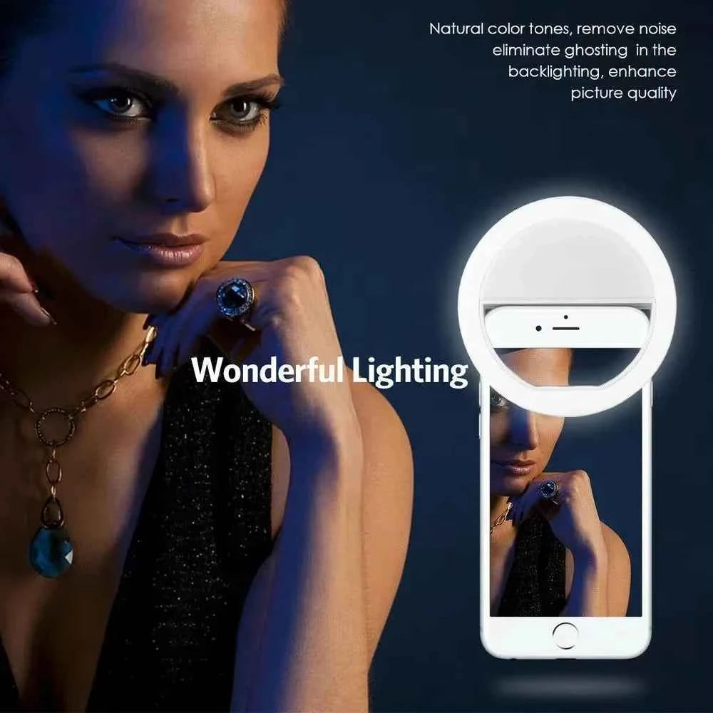 LED Selfie Ring Light for Mobile Phone Lens Selfie Light for IPhone, Samsung, Xiaomi, POCO Mobile Phone Portable Selfie Light