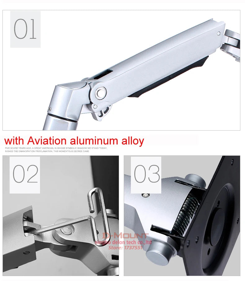 DL-7013 17-32' Mechanical Spring Aluminum Steel LCD Monitor Mount TV Wall Bracket Mount Long Arm 840mm 2-10kg VESA 100x100