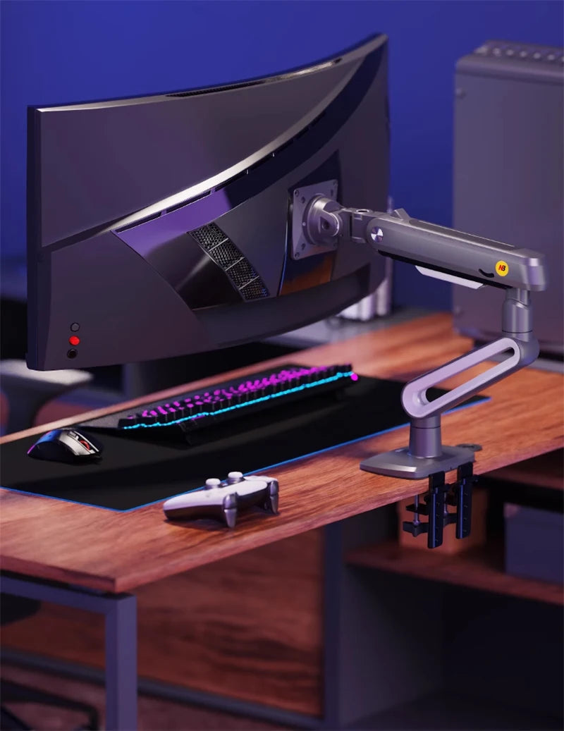 NB A6 Gaming Monitor Arm 27-50 Inch Curved Arc Screen Desktop Monitor Holder 2-18kgs Ultra Wide Monitor Mount