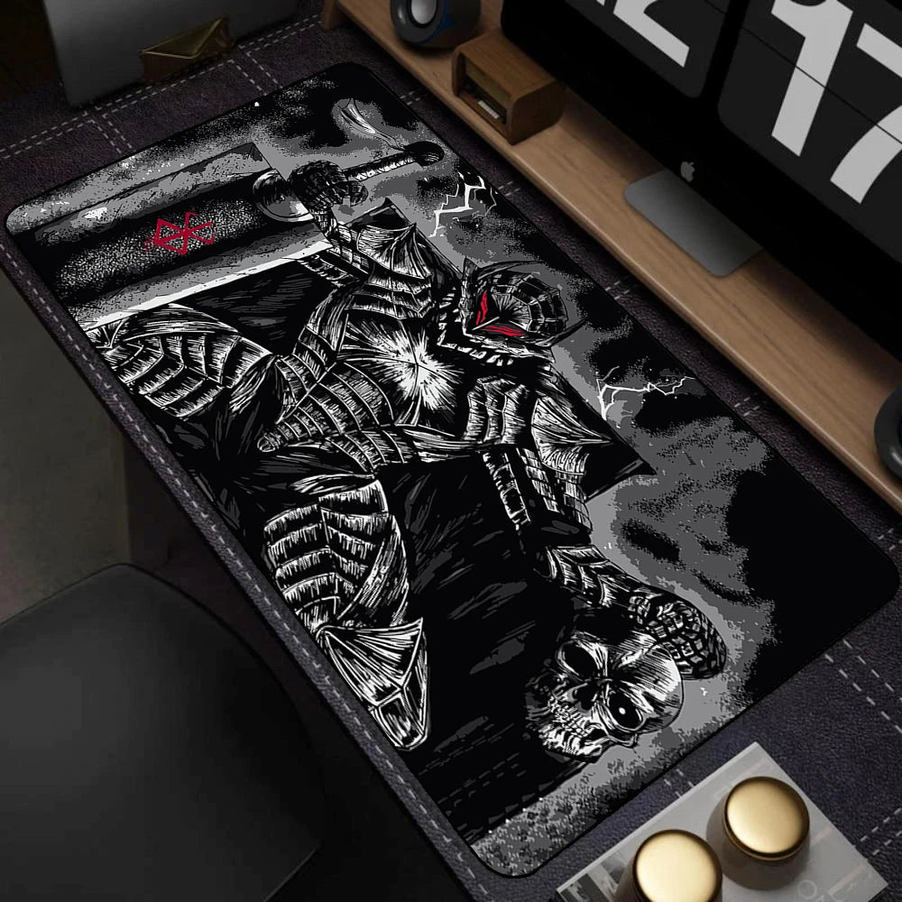 Black White Anime Mouse Pad Guts sword in berserk Gamer Mouse Mat Computer gaming Accessories Keyboard Laptop mouse Desk pad