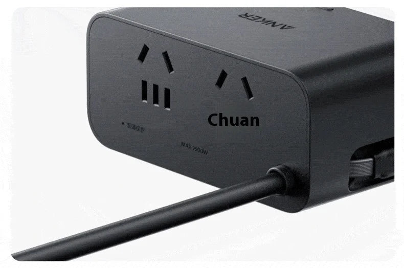 Anker Nano Charging Station USBC Power Strip 2.3 ft Anker InstaCord Retractable Cable 100W Fast Charging Desktop Chinese display