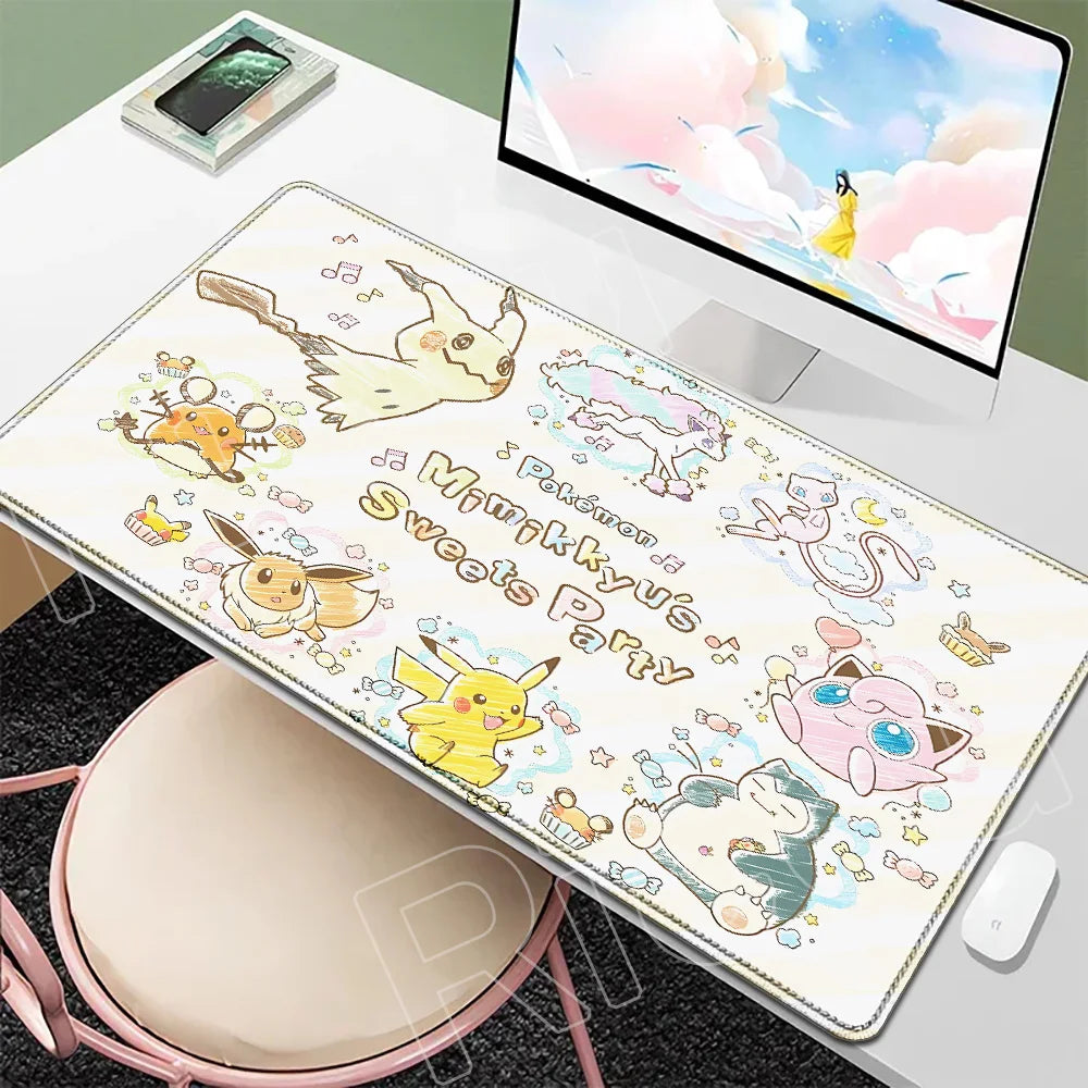 P-Pokemons Sylveon Eevee Mousepad Mouse Pad Large Gamer XXL Pc Keyboard Desk Mouse Mat Carpet Rubber Tapis Souris Gaming Notbook