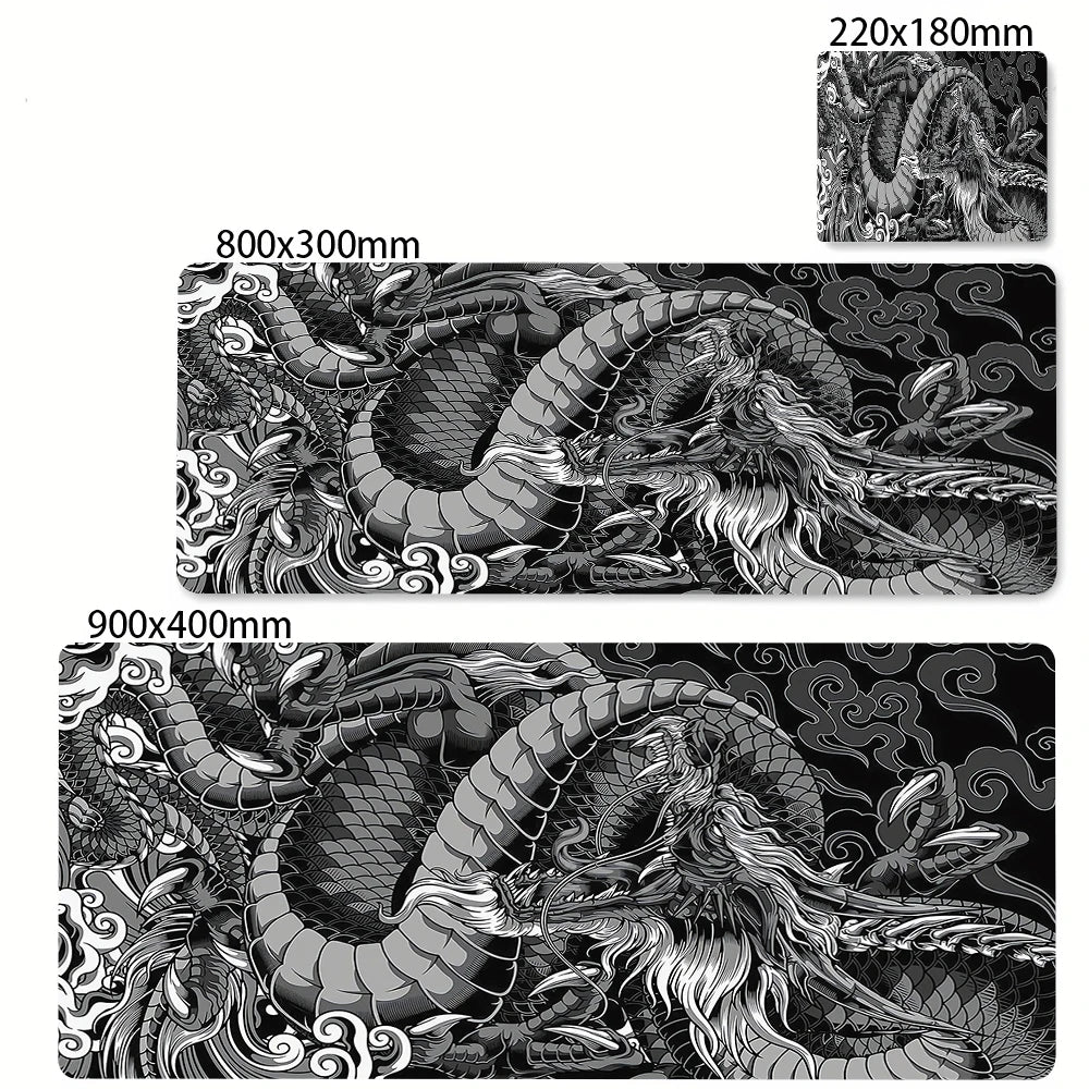 Large Gaming Mousepads Black and White Dragon Mouse Pad Computer Mousepad 90x40cm Desk Mouse Mat For PC Keyboard Mats Table Rug