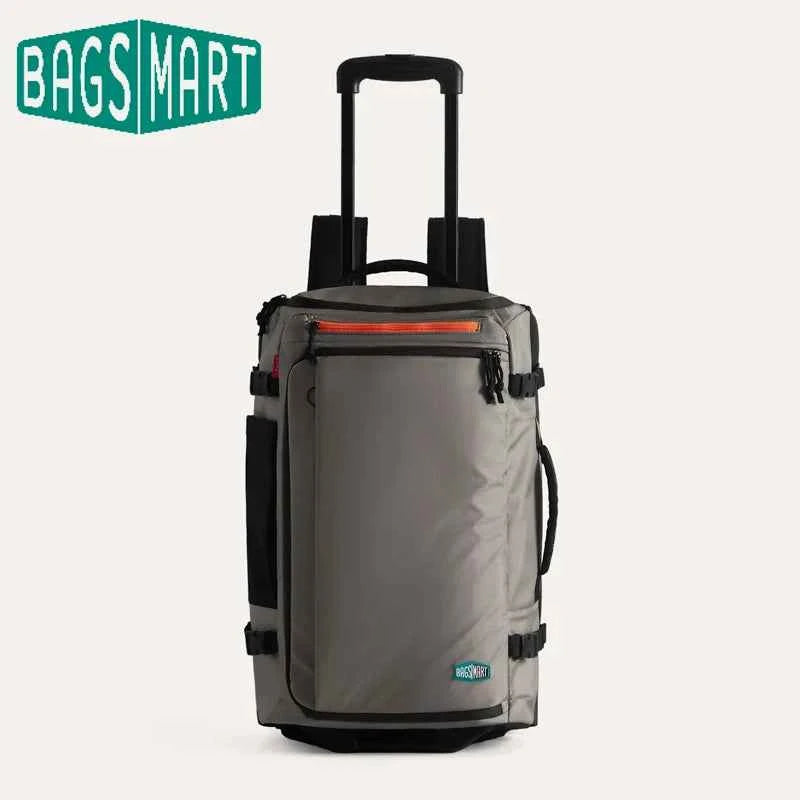 BAGSMART 15.6“ Laptop Backpack with Wheels Large Capacity Vacuum Compression Bag Multi-pocket Men's Business Rolling Backpack