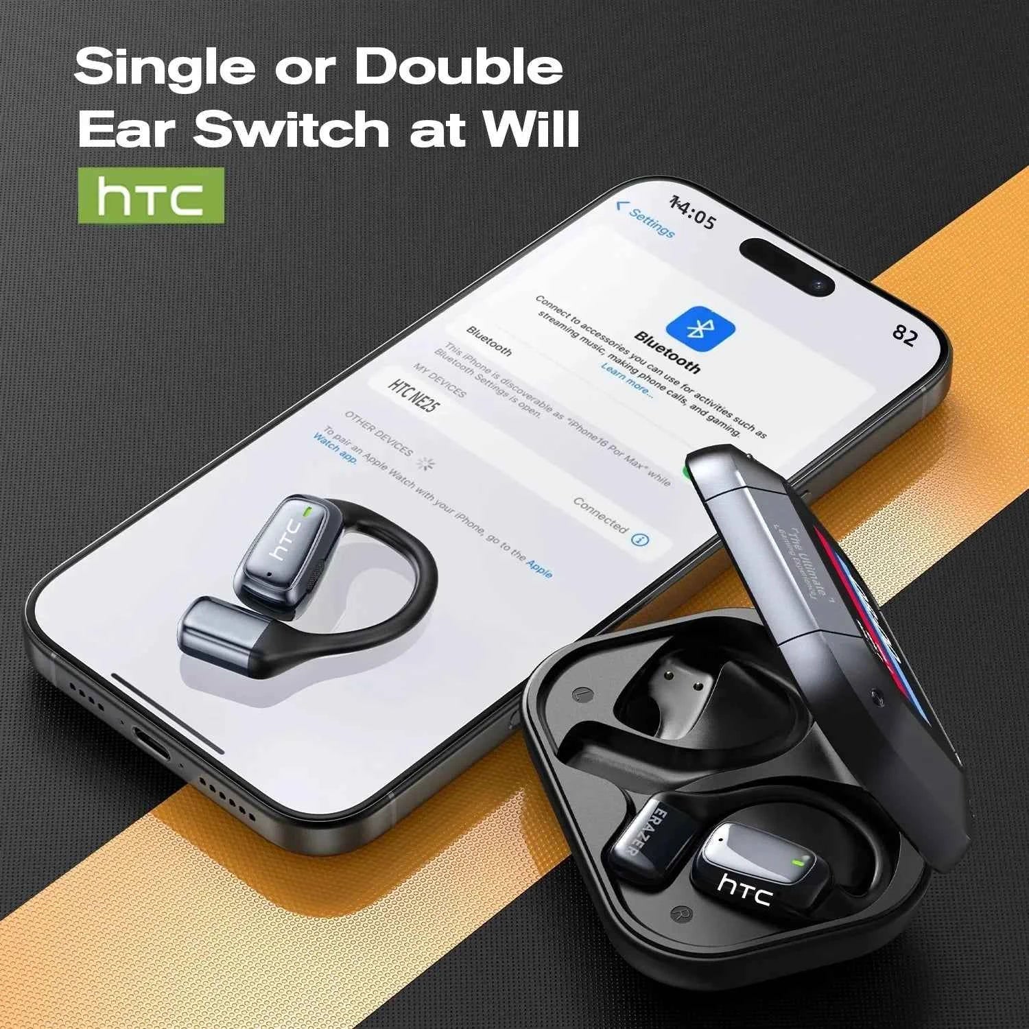 【AI Translator Earbuds】HTC NE25 Bluetooth Earphones LCD Touch Screen Sport Wireless Headphones Long Life with HD Mic