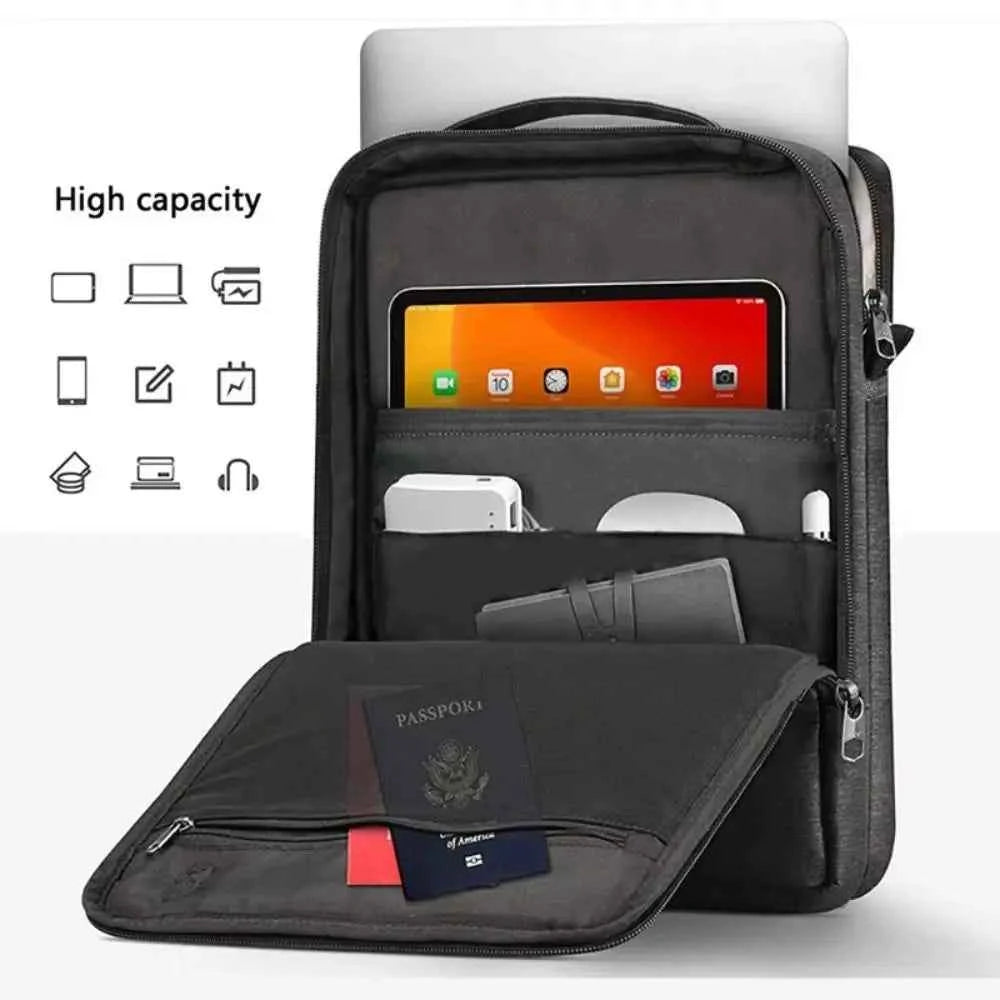 Universal 13.3-15.4 inch Laptop Shoulder Bag Large Capacity Shockproof Tablet Sleeve Portable Handle Carrying Case