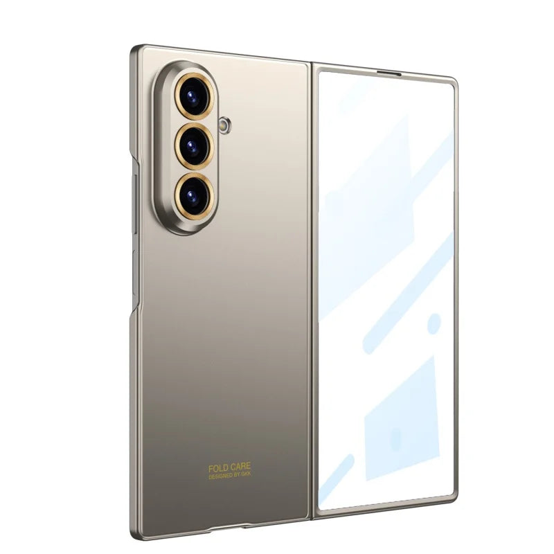 Luxury Fashionable Ultra-thin Phone Case For Samsung Galaxy Z Fold 7 6 5G With Screen Glass Protect Film Matte Protector Cover