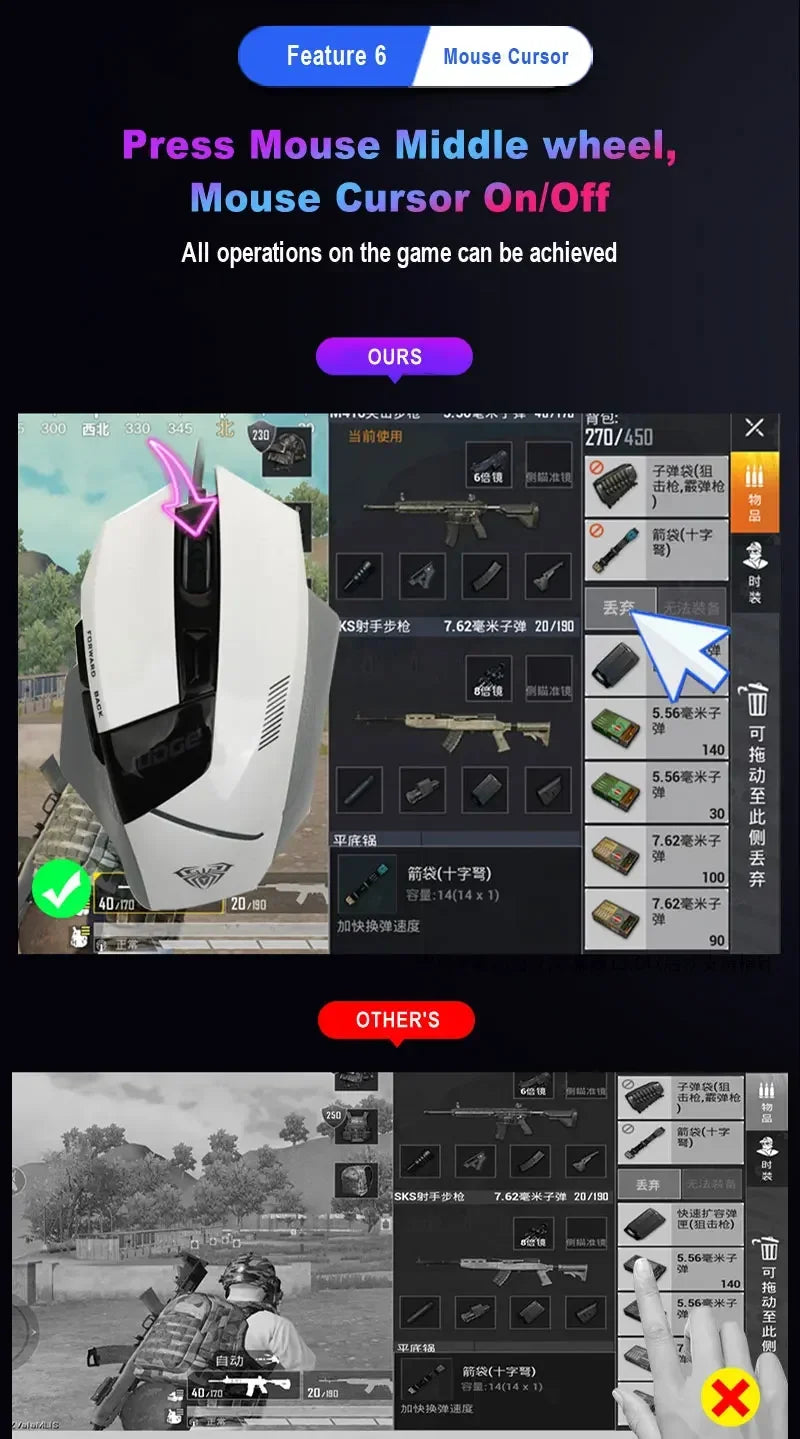 M1 Pro Gamepad Mobile Game Controller 4 in 1 Mouse Keyboard Converter BT V5.0 Programmable Adapter Support iOS Android System