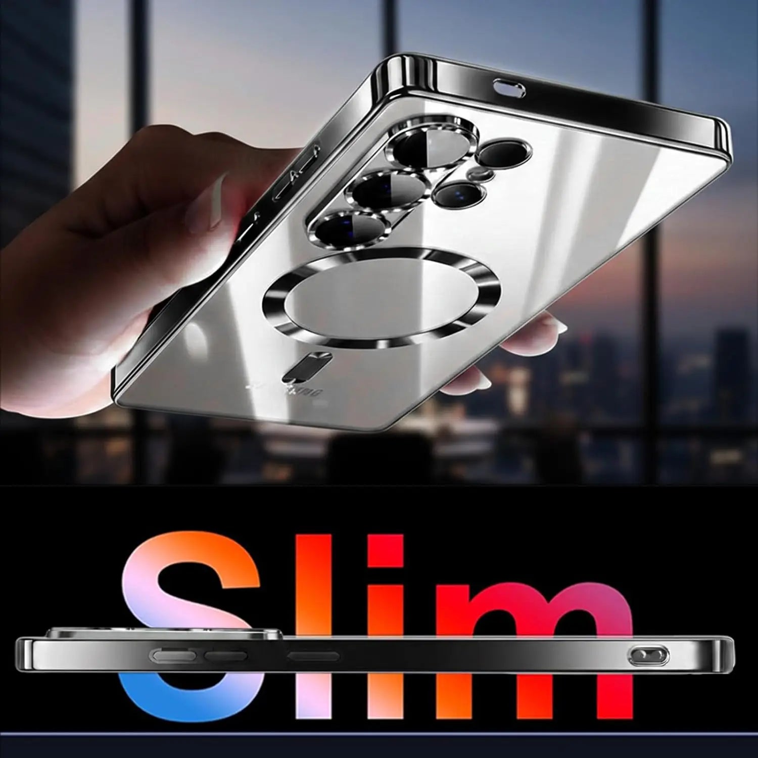 Luxury Transparent Plating Magnetic Wireless Charge Case for Samsung Galaxy S26 S25 S24 S23 S22 S21 Ultra Plus FE Note 20 Cover
