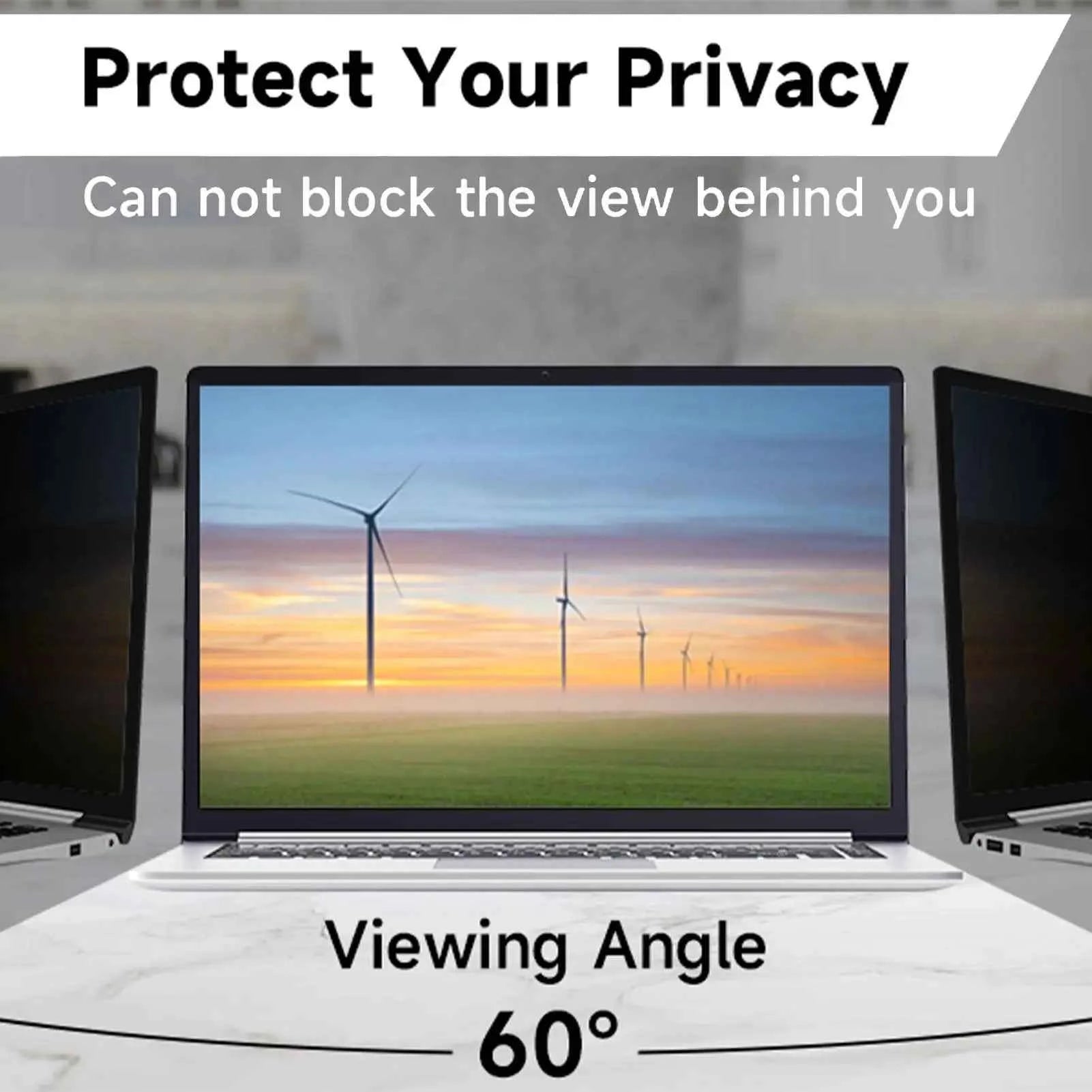Privacy Screen for Laptop Computer Screen Privacy Shield Removable Anti-Scratch Protector Film for Computer Monitor and Laptop