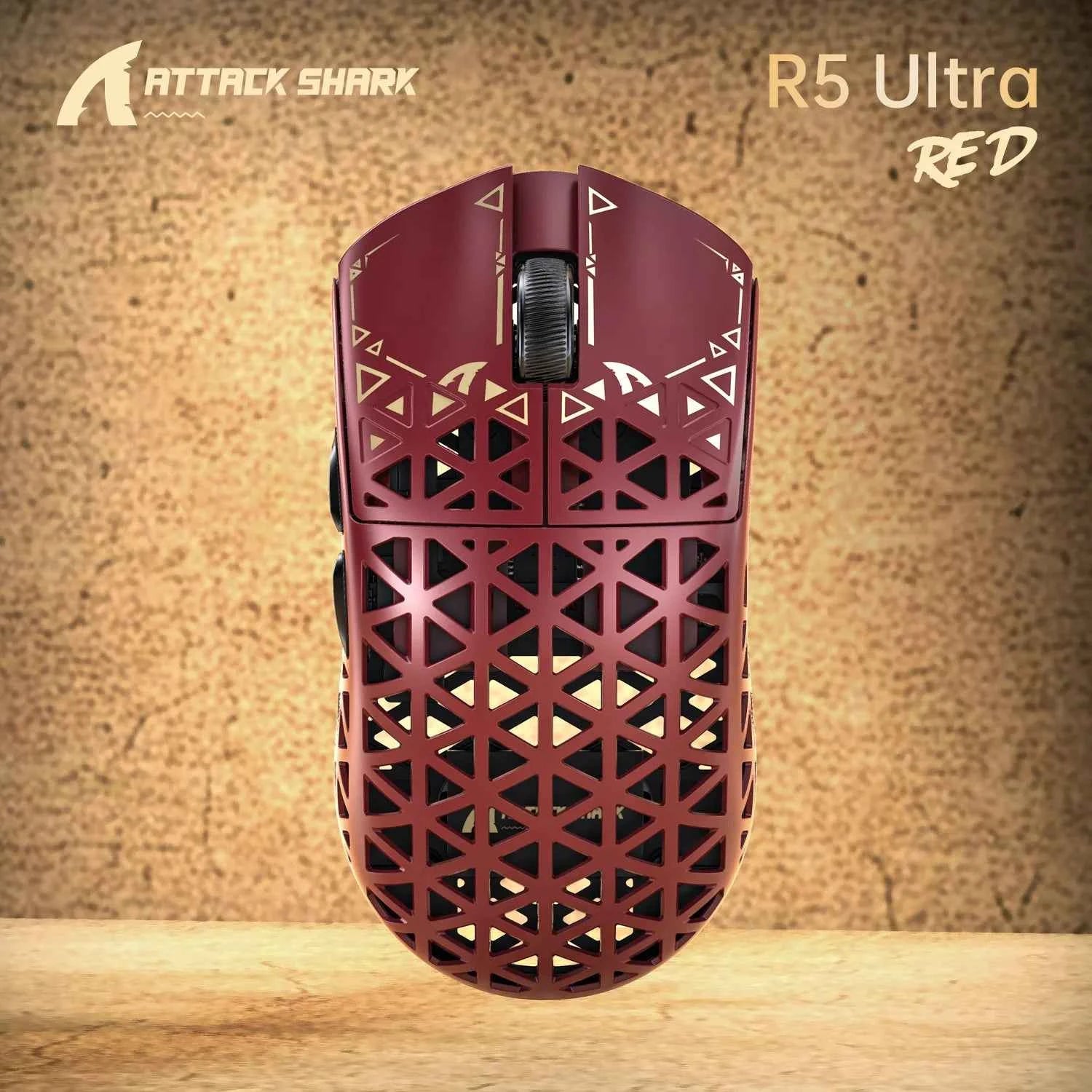 True Wireless 8K ATTACK SHARK R5 Ultra Gaming Mouse Eco-friendly Carbon Fiber Composite,PAW3950Max Sensor,Nordic52840 Controller