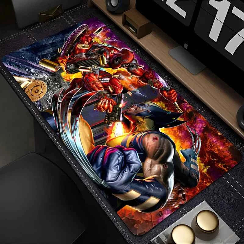 Marvel Deadpool Anime Mouse Pad Office PC Gamer Cabinet Mouse Mat Laptop 900x400 Keyboard Mousepad Extended Desk Mat Cool Carpet