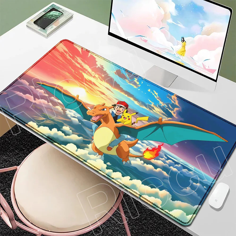 P-Pokemons Sylveon Eevee Mousepad Mouse Pad Large Gamer XXL Pc Keyboard Desk Mouse Mat Carpet Rubber Tapis Souris Gaming Notbook