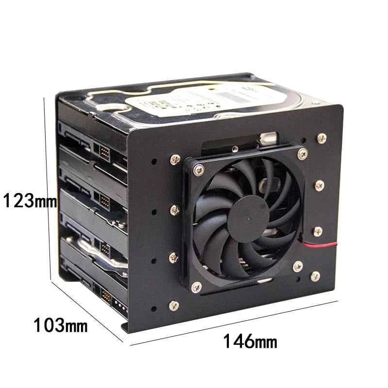 Chassis built-in 4F mechanical hard disk bracket metal 4x3.5 hard disk superimposed expansion fan cooling For PC case