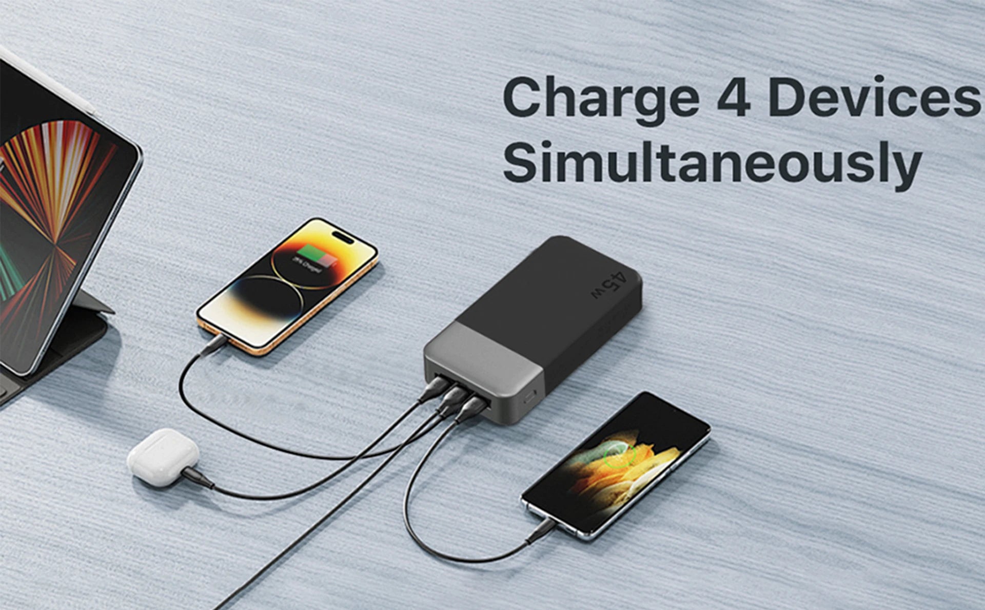 45W 20000mAh Portable Charger, Power Bank Fast Charging, Battery Pack with C to C Cable, Battery Bank with Digital Display for Phone Android Laptop