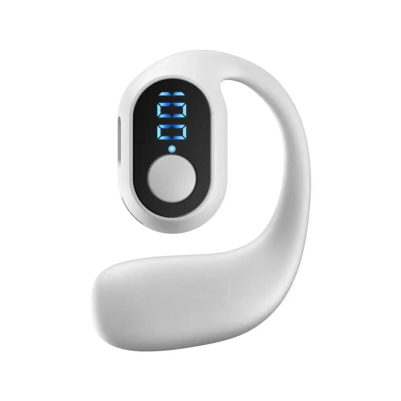 Wireless Bluetooth 5.3 Bone Conduction Headphones Open Ear Earbuds, Sports Ear Hook Headset with LED Power Display, Touch Contro