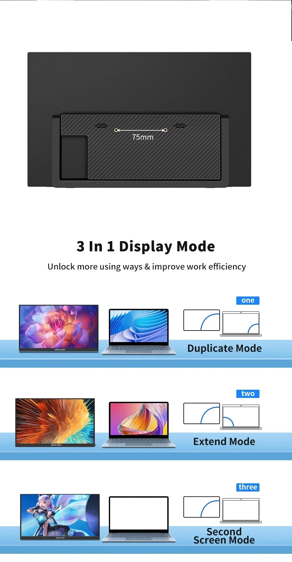 16-Inch Portable Touch Monitor, 1200P HDR 16:10, Non-Touch Optional, External Second Screen for Xbox, PS4/5, Switch, Phone, PC,