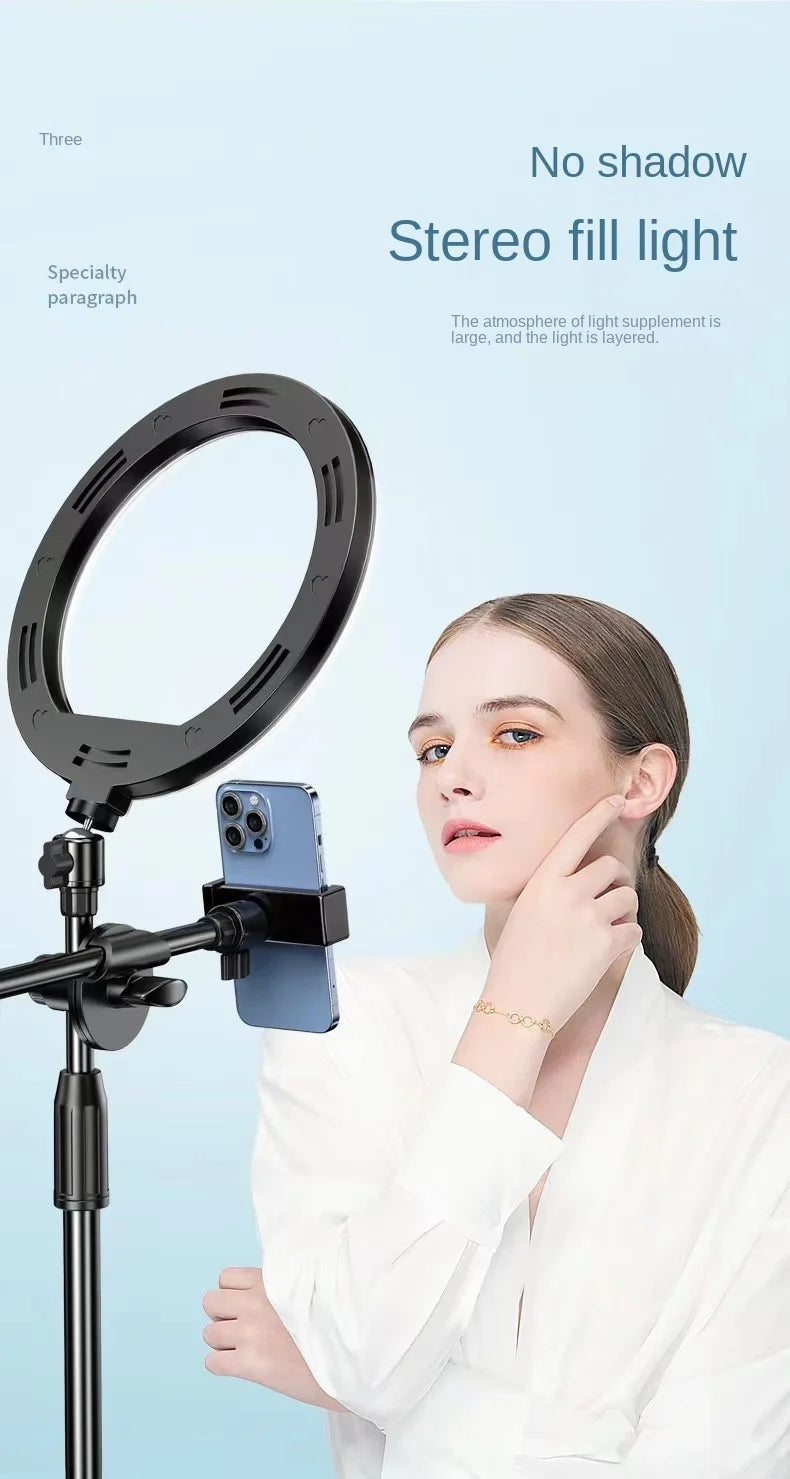 Smartphone Mobile Stand For Cell Phone Holder With LED Ring Light Grip And Beauty Enhancements For Professional Live Streaming