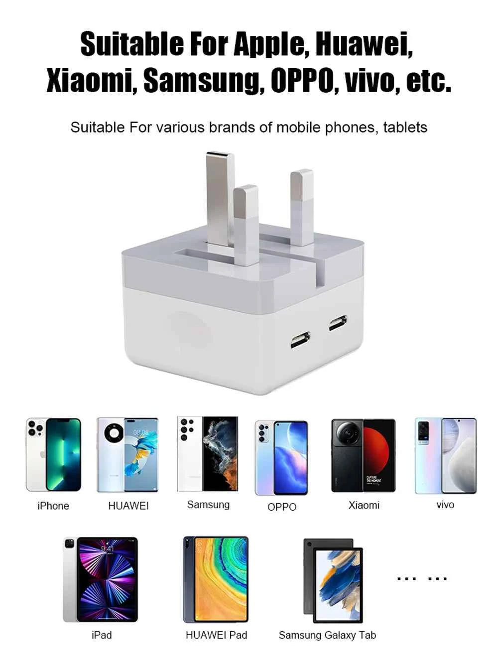 35W Dual USB C Port Fast Charger Foldable Type C Fast Wall Charger UK US Plug For iPhone 17 16 15 Pro Max 13 iPad Power Adapter