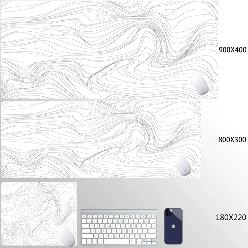 Mouse Pads Black White Line Gaming Mousepads Large Mousepad Gamer Natural Rubber Mat Company Lockrand Deskmat Design For Gift