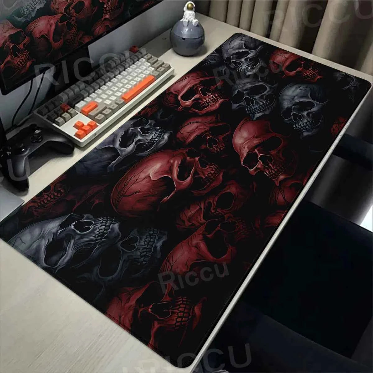 Black White Skull Gaming Mouse Pad Large Mousepad XXL Table Mat Anti-slip Keyboard Accessories Office Laptop Desk Mats Gamer Rug