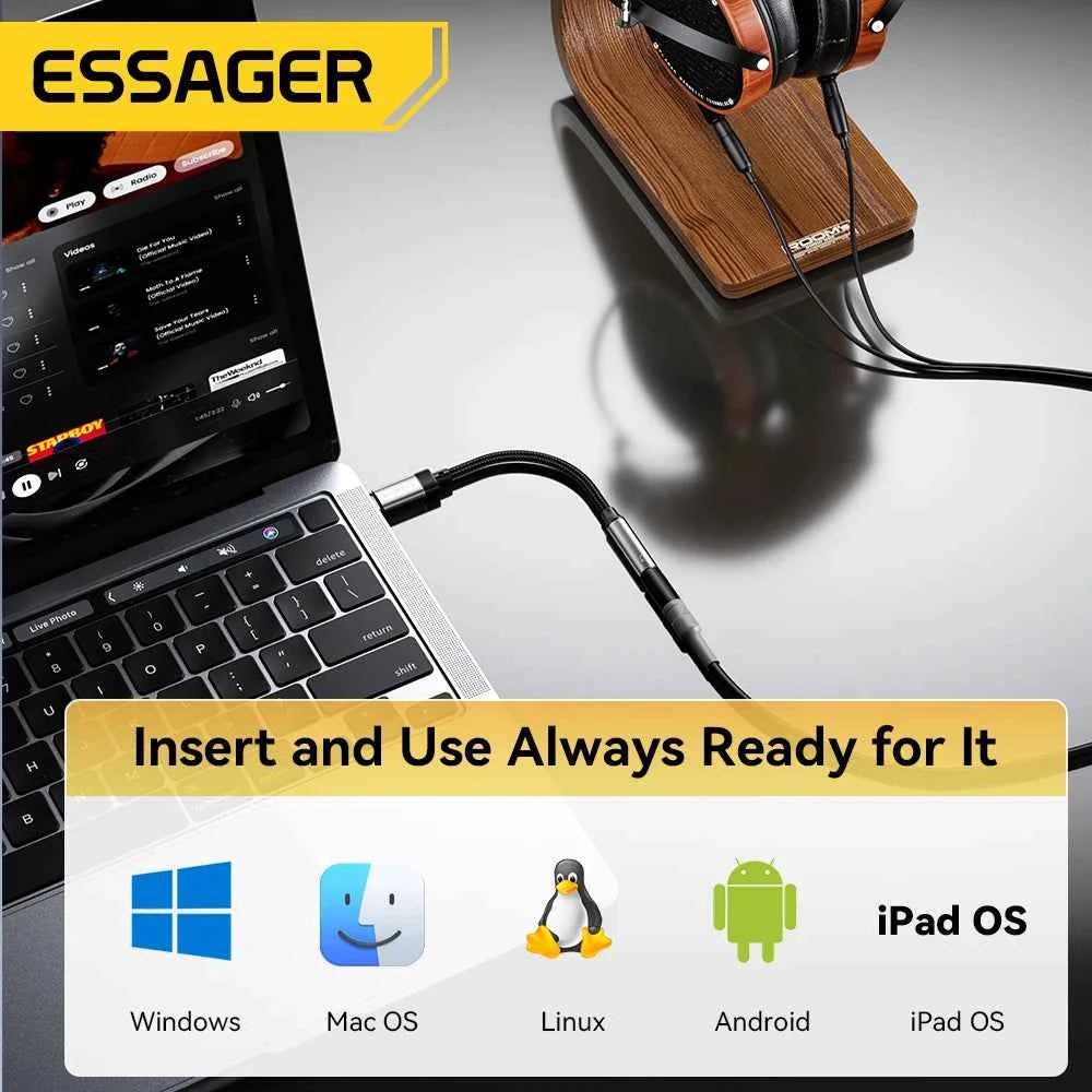 Essager Type-C to 3.5mm Audio Adapter