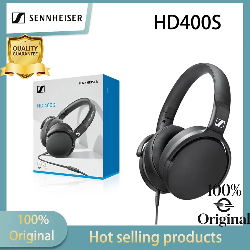 Sennheiser HD400S Headphones Head Mounted Wired with Microphone  Esports Games Closed Ear Pack Low Bass Noise Reduction