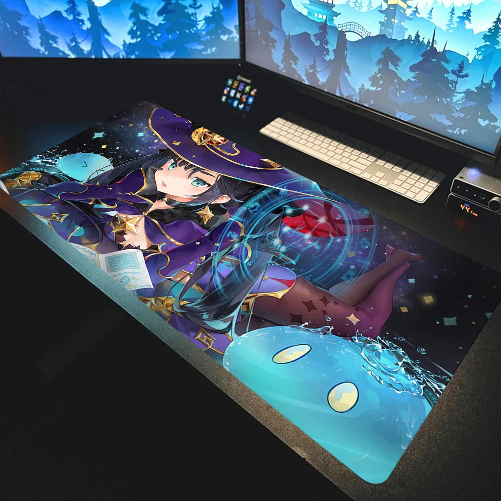 Anime Mousepad Genshin Impact Mouse Pads Gamer Mat Xxl Pc Accessories Desk Protector Keyboard Pads Computer Desks Gaming Mats