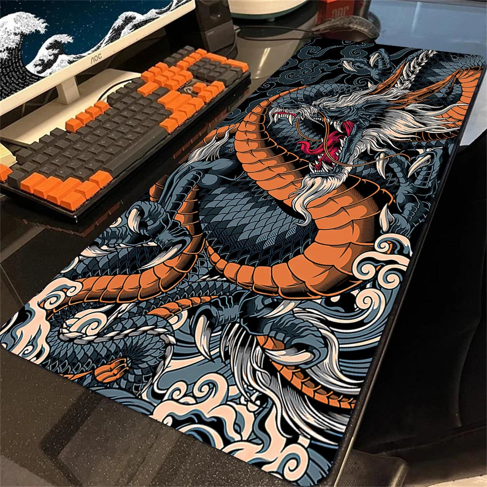 Mouse Pads Black White Dragon Table Mats Computer Mousepad Company Big Deskmat 100x50cm Large Gamer Mousepads Gaming Mouse Mat