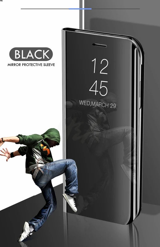 For Samsung Galaxy S26 S25 Ultra Plus FE Edge 5G Smart Mirror Protector Case Flip Holder Shockproof Cover Sumsung S26 Pro Fundas