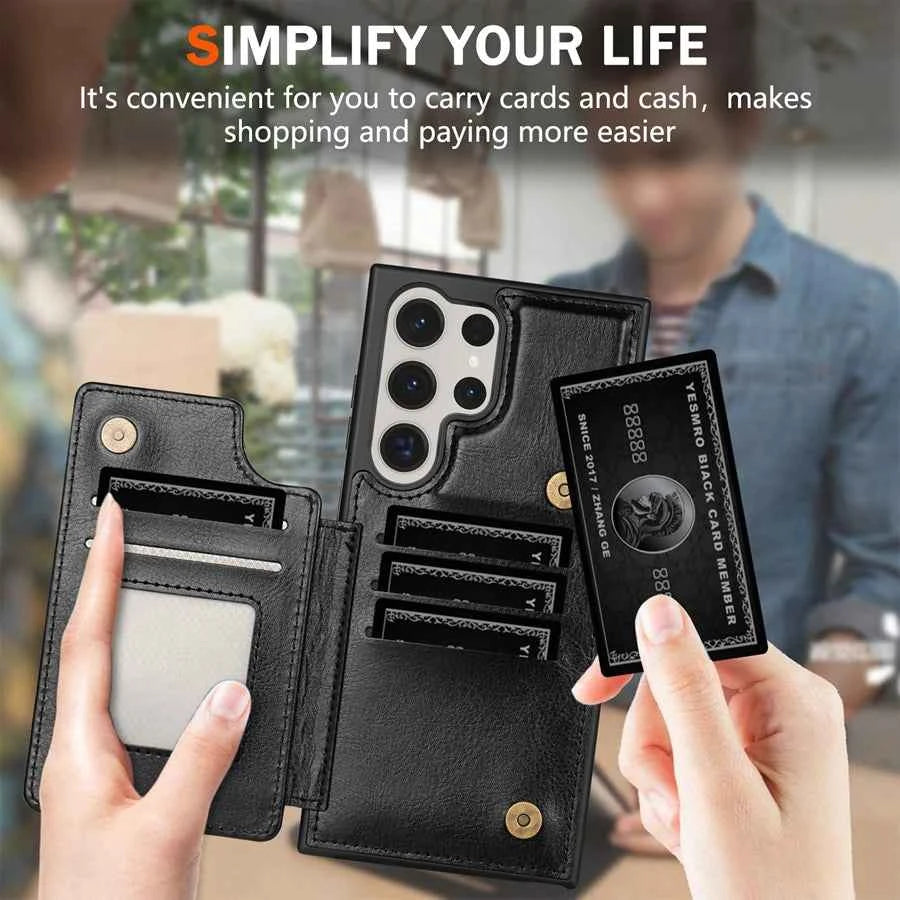 Wallet RFID Blocking Layer Protect Anti-Theft Magnetic Leather Case For Samsung Galaxy S26 Ultra S26 Plus S26 Cover