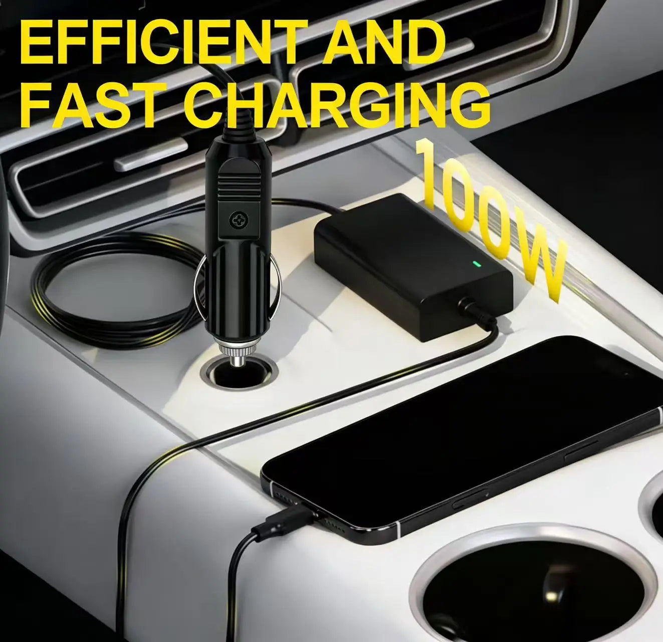 100W USB-C Car Charger, 5V/9V/12V/15V 3A, 20V 5A, PD Fast Charger for MacBook, Laptop, Tablet, Phone, Huawei, Lenovo, Dell, HP,