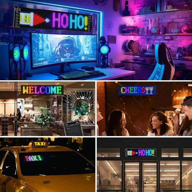 Huge Bright Devil Eyes LED Light Demon's Eye Programmable Scrolling LED Sign Flexible Screen for Store and Car Displays