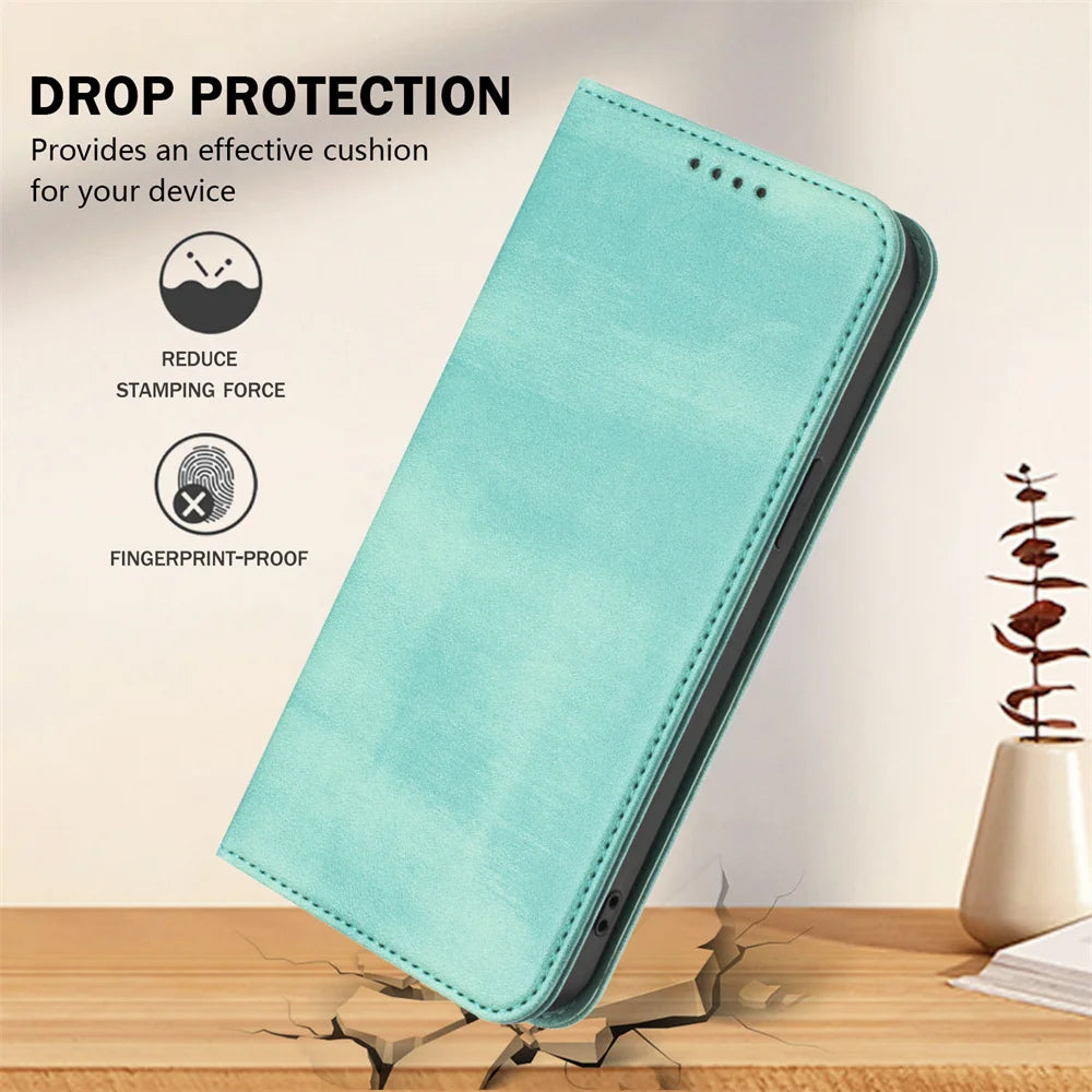 For iPhone 17 Pro Magnetic Wallet Flip Luxury Leather Case on For iPhone 17 16 15 14 13 12 11 Pro Max Plus 17 Air 16E Back Cover