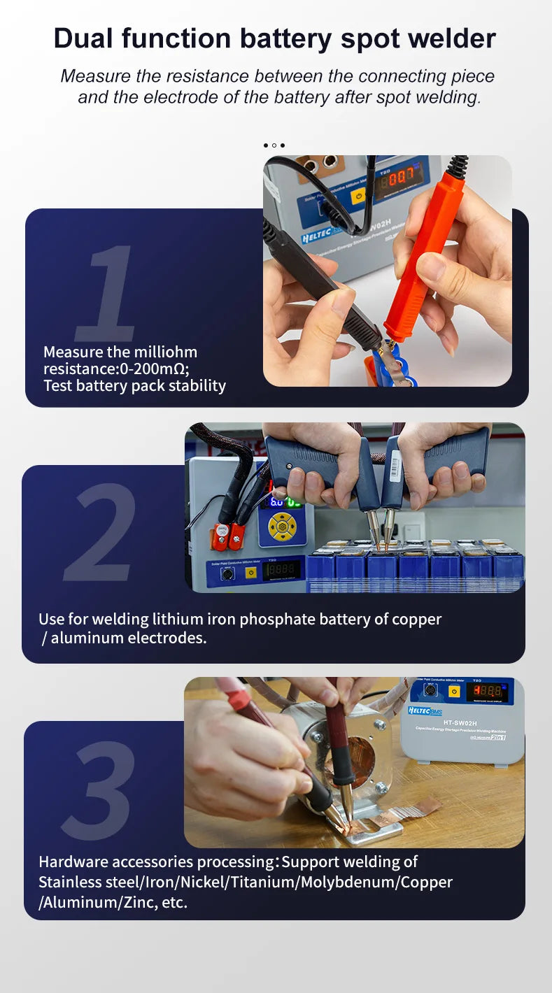 Heltec 21KW 36KW 42KW Capacitor Storage Battery Spot Welding Machine/Portable Small Spot Welder LED Display 0.5mm Thickness