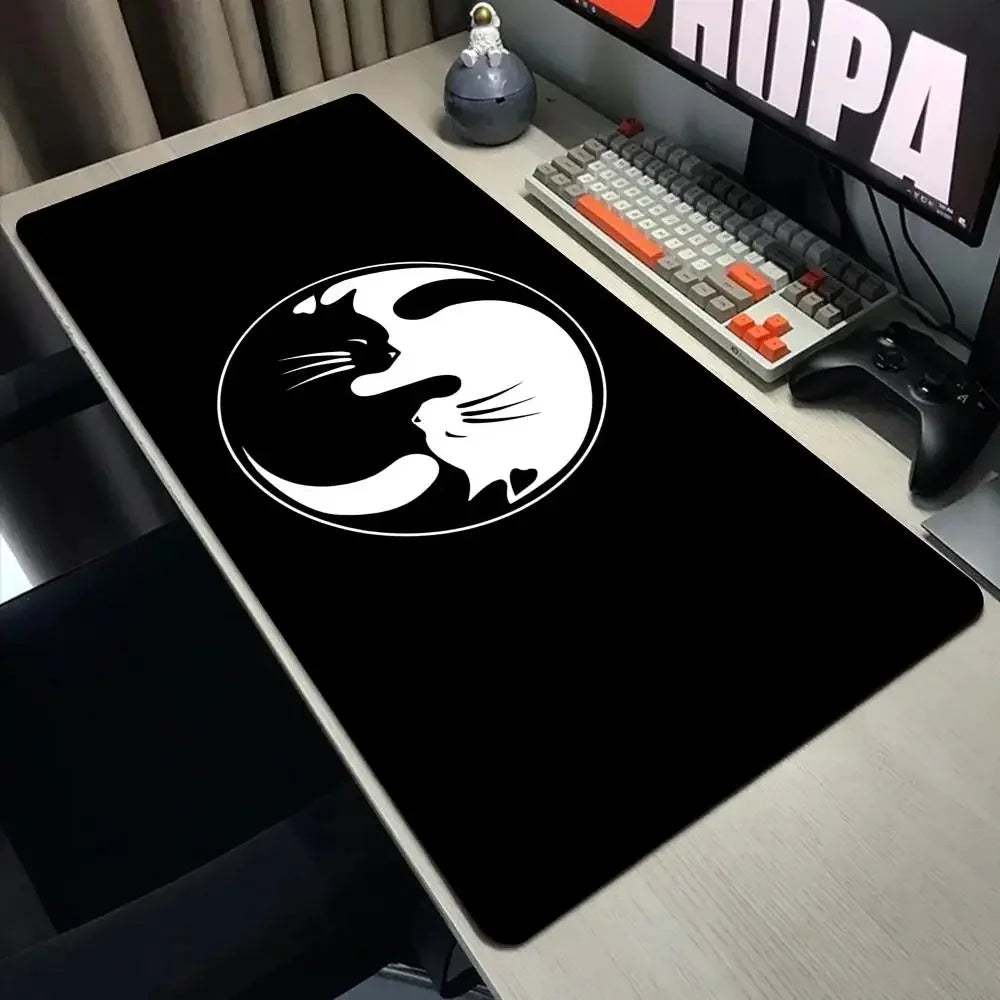 Funny black cat Mouse Pads Cute Cat Computer XXL Mausepad Company Desk Pad Large Kawaii Cushion Office Accessories Rug 300X600