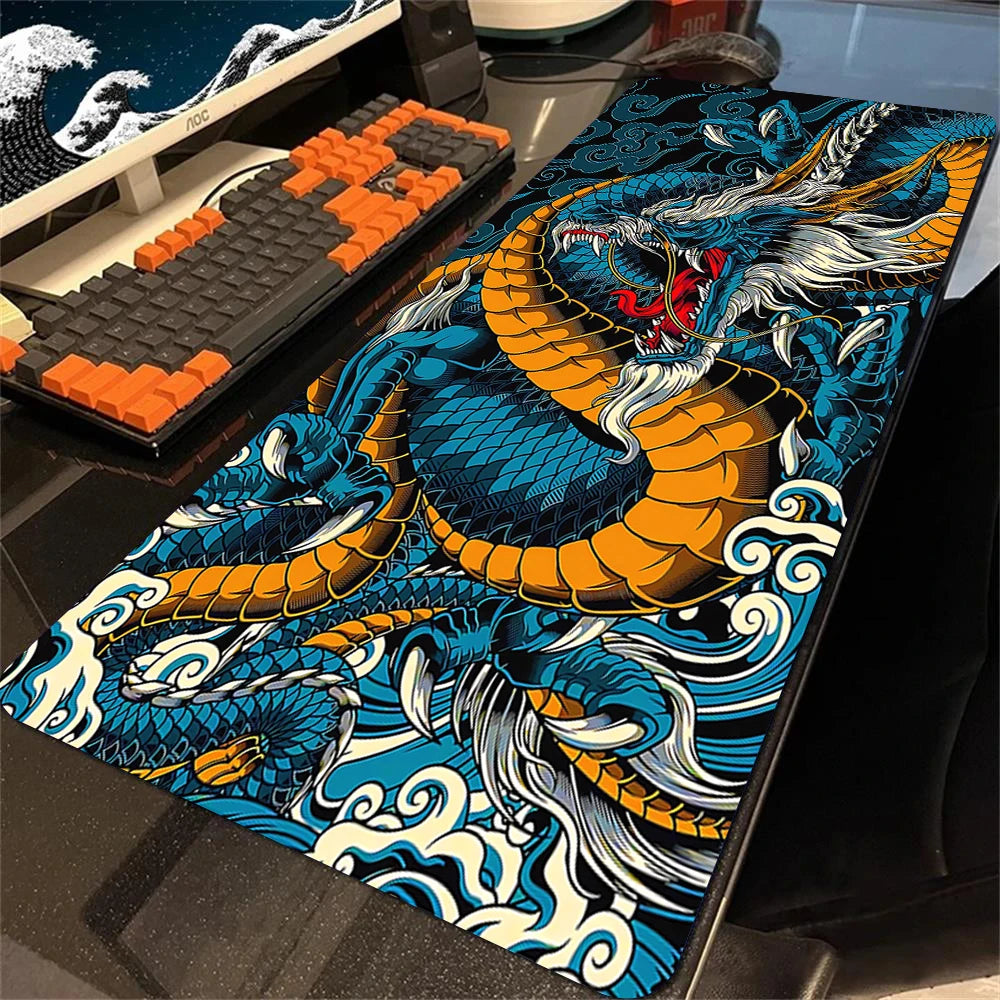 Mouse Pads Black White Dragon Table Mats Computer Mousepad Company Big Deskmat 100x50cm Large Gamer Mousepads Gaming Mouse Mat