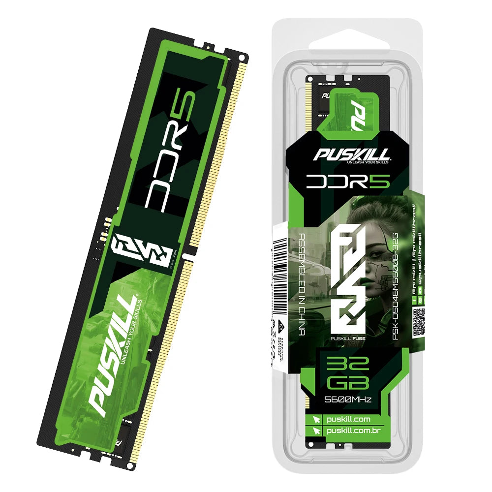 PUSKILL FUSE DDR5 Desktop Memory RAM 32GB 16GB 8GB 1.1V 4800MHz 5600MHz PC5 288-PIN UDIMM Memoria - WinSupport Tech